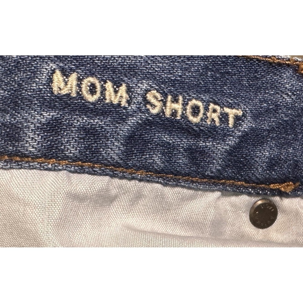 American Eagle Mom Shorts Size 10 High Waisted Blue Denim Cuffed 100% Cotton - Picture 5 of 6